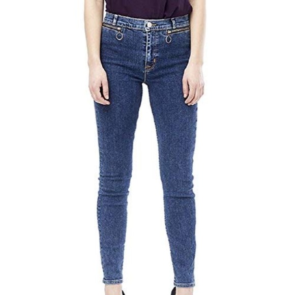 Hudson Jeans High-Waist Super-Skinny Jeans Blue 26 - Picture 4 of 7